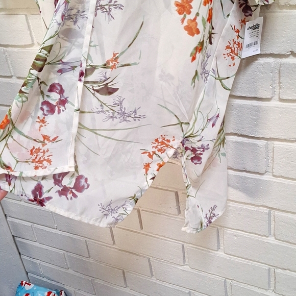 Charlotte Russe Floral Sheer Crochet Over-Sized Kimono. Size Small NWT - Picture 5 of 11